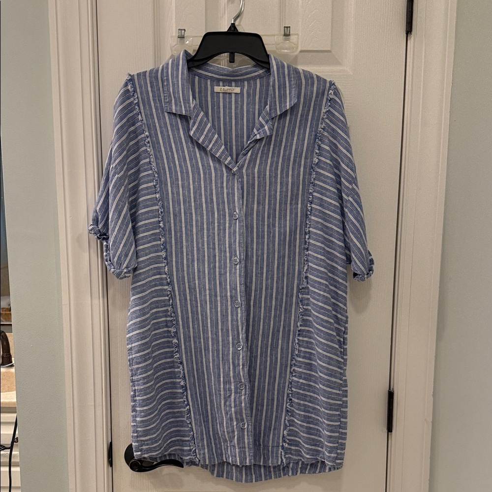 Z Supply Blue and White Striped shirt dress